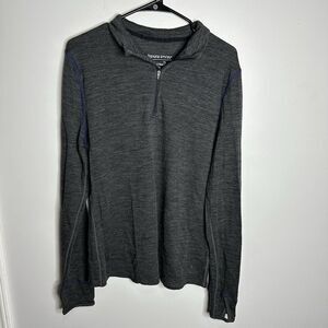 Women's Pendleton Size‎ XL Grey Wool Blend Long Sleeve 1/4 Zip Pullover